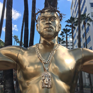 Golden Yeezus Erected in Hollywood